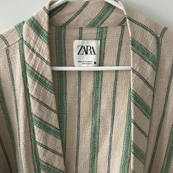 Zara The Beth Cotton Stripe Kimono Jacket Size XL - Picture 6 of 13